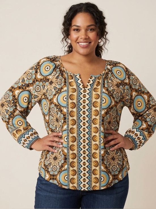 Liverpool Tops - Liverpool Multicolor Patterned Blouse